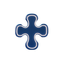 Obraz premium A glowing blue cross symbol with a modern design, ideal for digital art and illustrations., isolated on a transparent background.