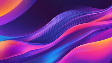 Fototapeta premium Abstract vibrant waves of color blending in a smooth, flowing design.