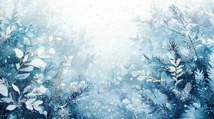 Winter Wonderland Frosty Branches and Blue Hues