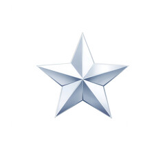Obraz premium A shiny, metallic star icon symbolizing excellence and achievement., isolated on a transparent background.