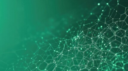 Obraz premium Abstract green network connection background.