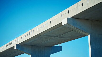 Fototapeta premium Elevated Concrete Bridge: Minimalist Architectural Design