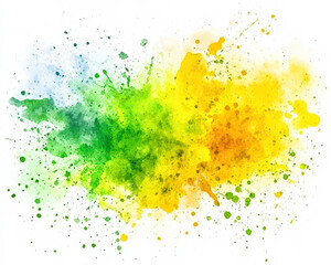 Fototapeta premium A colorful splash of paint with green, yellow and blue splatters