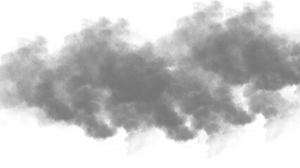 Dust and smoke explosion realistic on transparent background