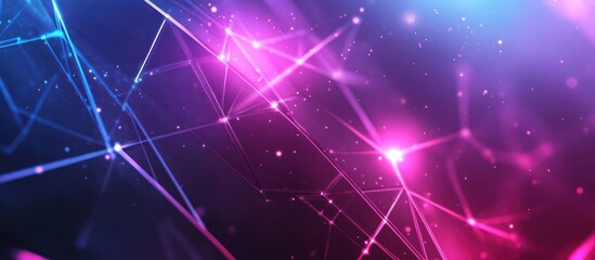 Abstract glowing pink and blue network connection.