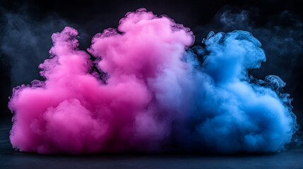 Vibrant Cloud of Colorful Smoke in Pink and Blue Hues for Artistic and Creative Projects with a Dynamic Visual Appeal