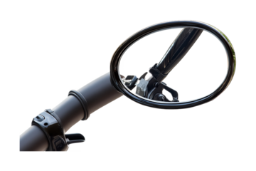 Clear Bicycle Rearview Mirror for Safety Isolated on White Background