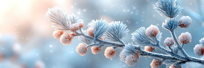 Fototapeta premium Winter Wonderland: A Frosty Branch