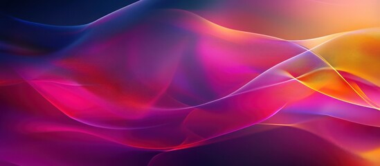Abstract vibrant pink, orange, and blue wave background.