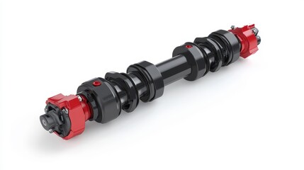 Sleek Modern Car Engine Component with Red Accents