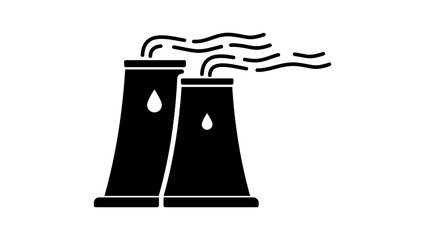 Cooling tower symbol, Black Isolated Silhouette