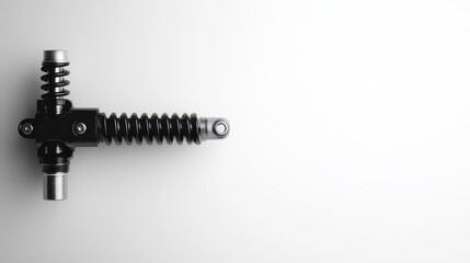 Isolated Mechanical Shock Absorber on White Background