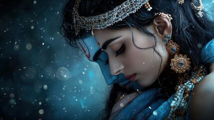 Exploring ardhanarishvara the divine union of shiva and parvati india spiritual art mystical environment devotional perspective hindu mythology