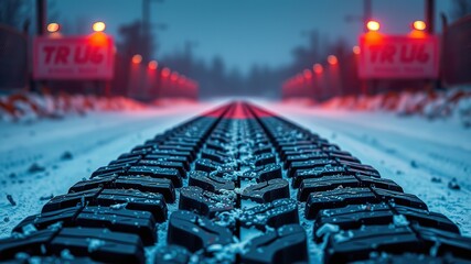 Obraz premium Grunge Tire Tracks - Abstract Banner Art