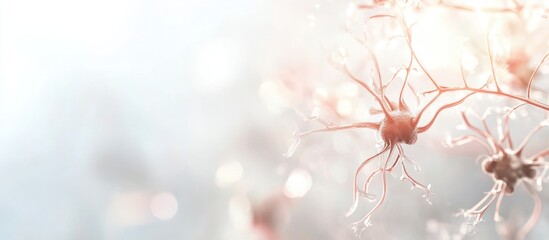 Microscopic view of neurons connecting.