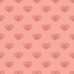 Seamless pattern with hand drawn heart doodle for decorative print, wrapping paper, greeting cards and fabric