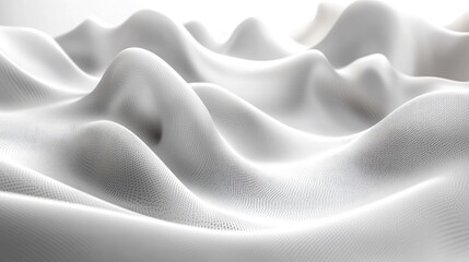 Obraz premium Abstract white undulating 3D surface texture.