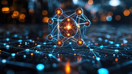 Abstract Digital Network: Exploring Connections in a Futuristic Technological World