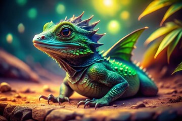 Obraz premium Calm Dragon Ready for Adventure: Fantasy Stock Photo