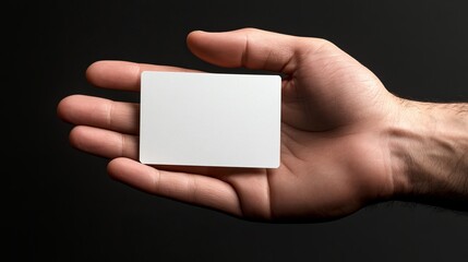 Obraz premium Hand Holding Blank Business Card