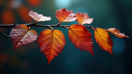 Obraz premium Bright red and yellow autumn leaves create colorful fall foliage in the forest