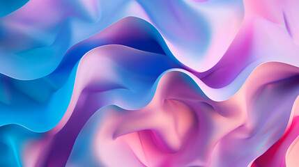 Obraz premium Abstract Pastel Wave Texture Illustration, Vibrant Colorful Flowing Ribbons with Soft Gradient. Perfect for backgrounds and design projects.