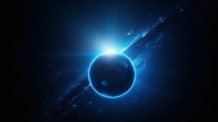 Obraz premium Blue planet in the space wallpaper.