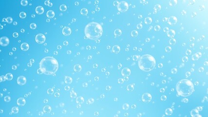 Light Blue Background Air Bubbles Hygiene Cleanliness AI Photo