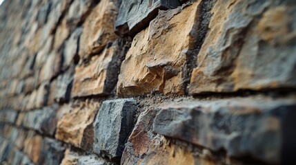 intricate brickwork and stone details of the Great Wall, weathered by centuries.