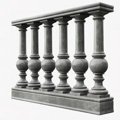 Sleek Contemporary Baluster Design on Transparent Background.