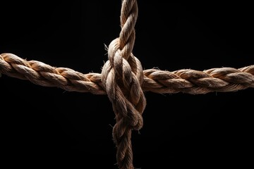 A rope in the black background.