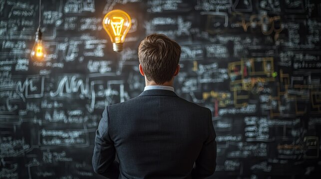 Male Entrepreneur Brainstorming Innovative Ideas