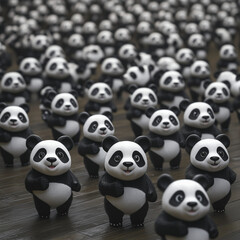 Fototapeta premium パンダの整列