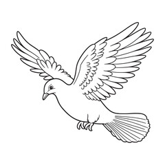 Pigeon line art modern vector Design | black and white drawing of a Pigeon bird