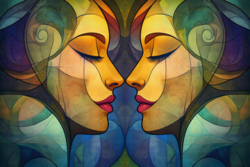 Vibrant psychedelic pop art portrait of a confident woman generative ai concept