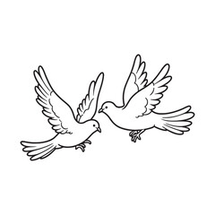 Fototapeta premium Pigeon line art modern vector Design | black and white drawing of a Pigeon bird