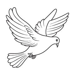 Pigeon line art modern vector Design | black and white drawing of a Pigeon bird