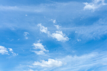 Fototapeta premium Stunning Blue Sky with Fluffy White Clouds Natural Summer Daytime Background