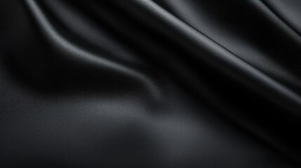 Obraz premium Elegant Black Silk Drape: Luxurious Texture and Smooth Surface