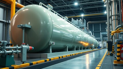 Natural Gas Storage Tank at Fuel Production Facility - High-Resolution AI Photo