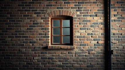Old Brick Wall Window - Bright Colorful Architectural Photography, High Definition