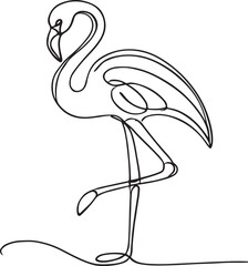 Flamingo in Simple Line Art Vector Illustration for Stylish Designs