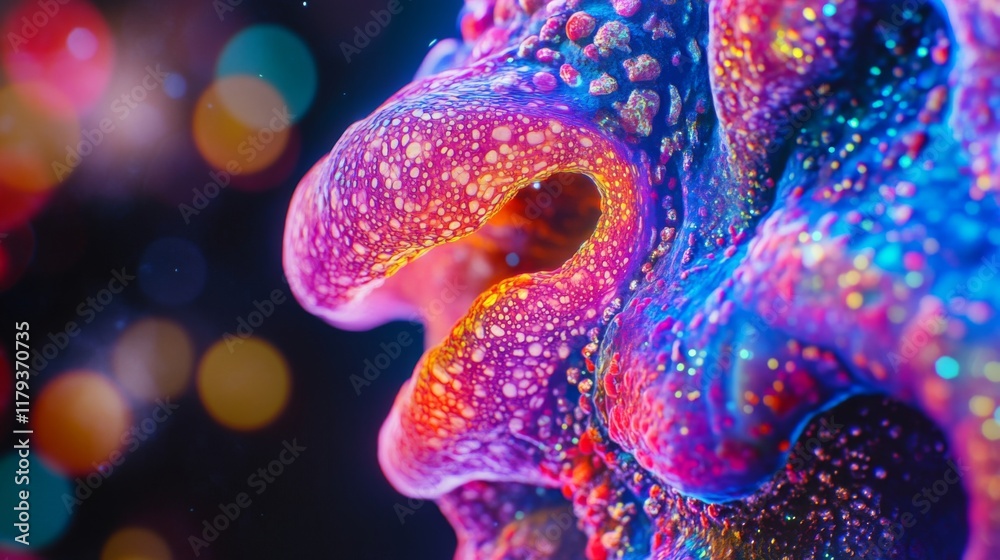 Sticker vibrant colorful abstract textures with enchanting bubbles and waves. a visual representation of cre