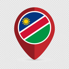 Obraz premium Map pointer with contry Namibia. Vector illustration.