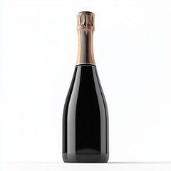 Elegant Black Champagne Bottle with Rose Gold Foil Festive Drink Mockup Sparkling Wine