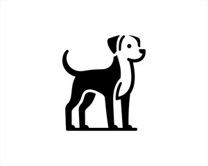 Dog Silhouette logo design vector illustration. Black and white dog logo template	