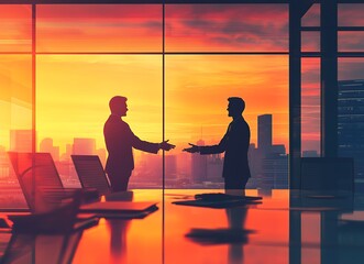 Fototapeta premium business people shaking hands in the office