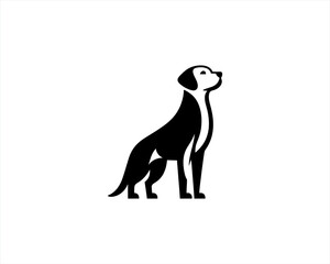 Dog Silhouette logo design vector illustration. Black and white dog logo template	
