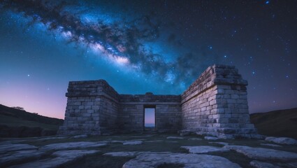 Ancient Stone Structure Under the Milky Way