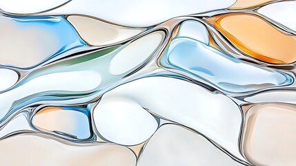 Abstract Fluid Art  Swirling Beige  Blue    Orange Liquid Design